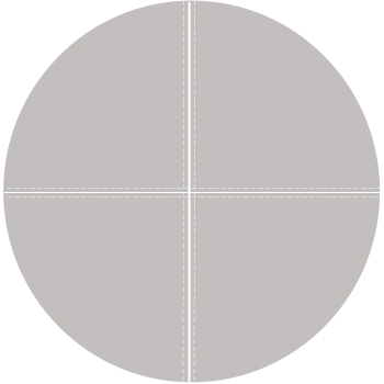 Round with stitches